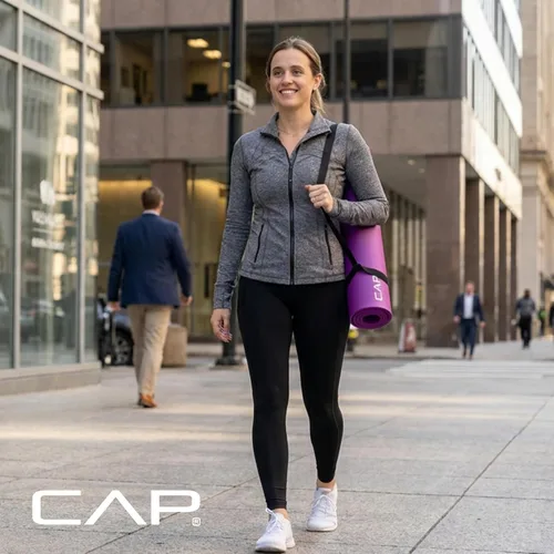 Miniatura 7 de CAP Barbell Colchoneta de yoga y ejercicio de alta densidad de 1/2 pulgada con correa Múltiples opciones