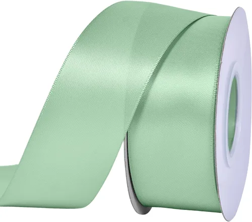 Miniatura 179 de Ribest - Cinta de satén de doble cara de 1 pulgada y 50 yardas por rollo, verde manzana, para envolver regalos, ramos de flores, accesorios