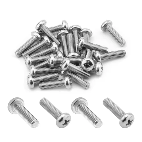 Miniatura 20 de MroMax 5 tornillos de máquina Phillips de cabeza plana M8 x 0.984 in, acero inoxidable 304 18-8, rosca completa, tornillos de cabeza cruzada gris