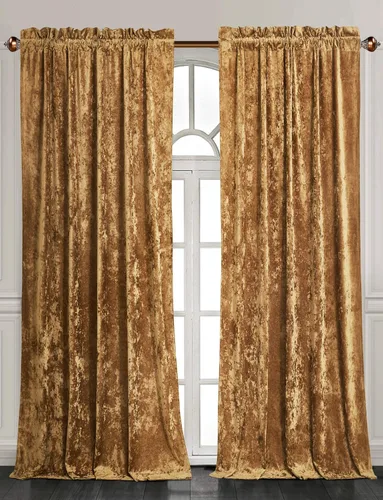 Miniatura 14 de Chezmoi Collection Lux - Juego de 2 paneles de cortinas de terciopelo triturado beige, 72 pulgadas de largo, para oscurecer la habitación, cortinas