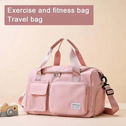 Miniatura 292 de Pequeña bolsa de gimnasio para mujer, bolsa de viaje con compartimento para zapatos