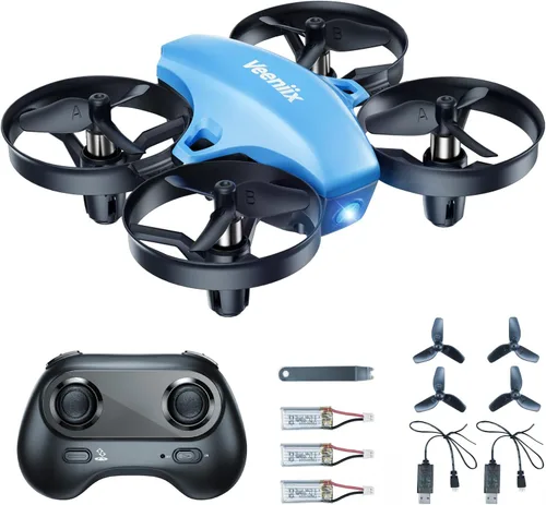 Miniatura 8 de Veeniix V995 Mini drones para niños de 14+ y principiantes, cuadricóptero RC de interiores, pequeño avión helicóptero con giros 3D, rotación