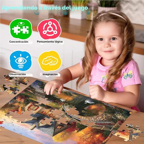 Miniatura 5 de Rompecabezas para niños de 6 a 8 y 8 a 10 años - Elefantes, granja, playa, perros, rompecabezas de 100 piezas para adultos mayores, rompecabezas