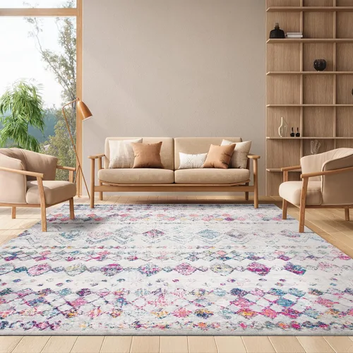 Miniatura 24 de SAFAVIEH Madison Collection - Alfombra decorativa de 2 x 3 pies, color marfil y carbón, diseño marroquí bohemio envejecido, no desprende pelusa