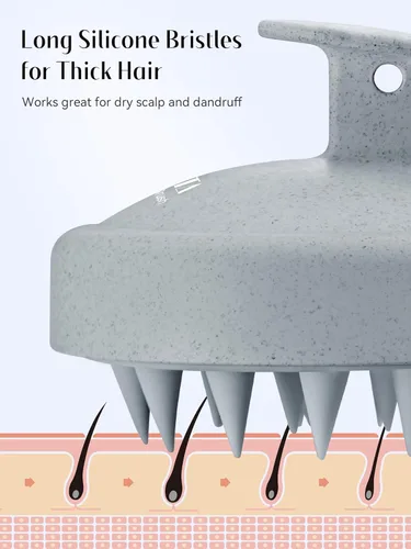 Miniatura 6 de HEETA Masajeador de cuero cabelludo para el crecimiento del cabello, cepillo exfoliante de champú de silicona suave para exfoliación, eliminación
