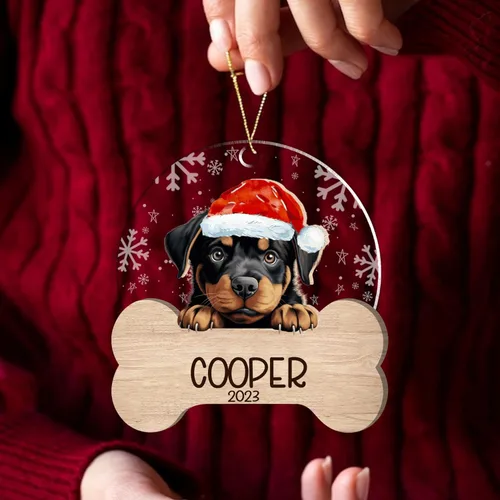 Miniatura 168 de Nazenti American Pit Bull Terrier Adorno de Navidad, adorno de perro fotográfico, adorno de perro personalizado, adornos de fotos de madera