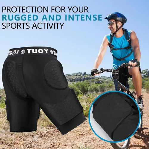 Miniatura 4 de Fajas de fútbol para hombre, cadera y muslo, protector de coxis para adultos, protección atlética para rugby, béisbol, patinaje