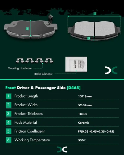 Miniatura 7 de SCITOO 120.40021, 3295 ATD465AC, D465-7345 Pastillas de Freno y Rotores Delanteros Compatibles con Acura EL 1997-2005, Honda Civic 1996-2005, Honda