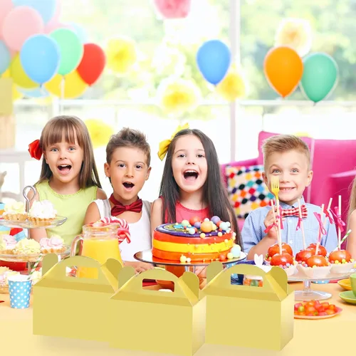 Miniatura 7 de MOORAY Paquete de 30 cajas de dulces con asas, cajas de regalo para fiestas de cumpleaños infantiles, baby shower, boda, Halloween y Navidad (dorado)