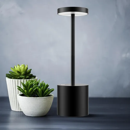 TBBGA Lámpara de mesa LED inalámbrica, lámpara recargable con atenuación continua de 3 colores, lámpara de batería, luz nocturna portátil de metal