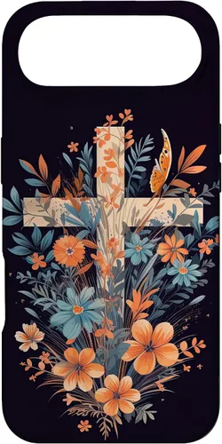Miniatura 27 de Boho Floral Christian Cross Jesus God Wild Flower Women Case for iPhone 16