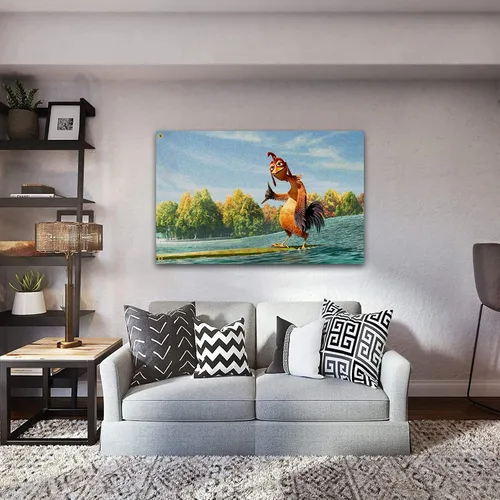 Miniatura 7 de Bandera de pollo de 3 x 5 pies, divertido tapiz de pared de cueva de hombre para decoración de dormitorio universitario, al aire libre, dormitorio u