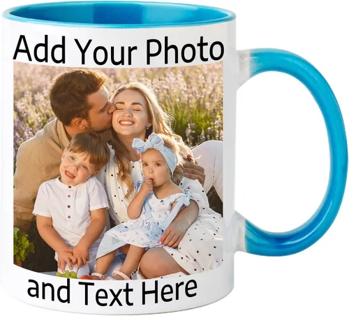 Miniatura 17 de Taza de café personalizada Taza personalizada con nombre y logotipo de texto, taza personalizada de 11 onzas en ambos lados, regalos Blanco