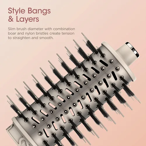 Miniatura 5 de Accesorio Shark FlexStyle de cepillo de aire caliente redondo para secadores de pelo, herramienta de peinado para cabello liso, ondulado, rizado