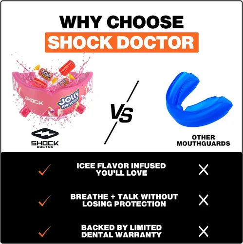 Miniatura 6 de Shock Doctor, Gel Max Power Flavor - Protector bucal, fútbol, lacrosse, hockey, artes marciales mixtas, boxeo, jóvenes y adultos