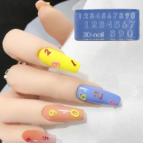 Miniatura 5 de Moldes de letras numéricas para uñas, letras A-Z y números 1-10, moldes de resina 3D 26 alfabetos, moldes de uñas para decoración de uñas, moldes