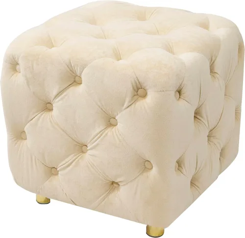 Miniatura 5 de Bellemave Otomana moderna tapizada de terciopelo, exquisita mesa auxiliar pequeña, taburete suave para pies, silla de maquillaje, asiento cómodo