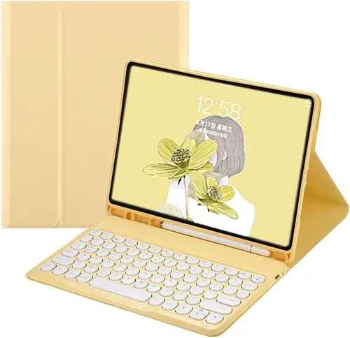 Miniatura 11 de Funda de teclado para iPad de 5ª/6ª generación de 9.7 pulgadas, Air, Air2, iPad Pro de 9.7 pulgadas, con bonita llave redonda, funda de teclado