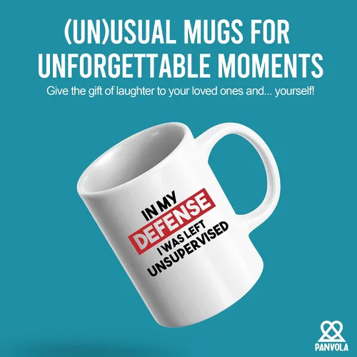 Miniatura 2 de Panvola In My Defense I Was Left Unsupervised - Taza de cerámica sarcástica de 11 onzas para compañero de trabajo Classmate Novedoso vaso