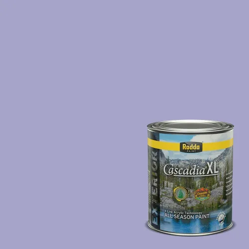 Miniatura 52 de Rodda Paint CASCADIA XL Pintura e imprimación de satén exterior en uno, cuarto de galón, bikini lavanda
