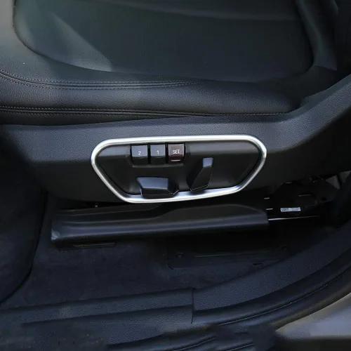 Miniatura 3 de YIWANG - Marco de botón de ajuste lateral del asiento ABS cromado 2 piezas para BMW X1 F48 2016-2019, para BMW Serie 1 118i 120i 125i f52, para BMW