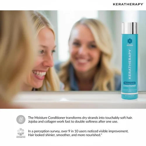 Miniatura 4 de KERATHERAPY Acondicionador de humedad con infusión de queratina, 10.1 fl. oz., 10.1 fl oz - Acondicionador hidratante e hidratante para cabello seco
