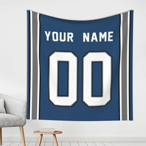 Miniatura 24 de Tapiz personalizado de fútbol americano personalizado con cualquier nombre, tapiz de 59 x 59 pulgadas, para colgar en la pared, gimnasio, deportes