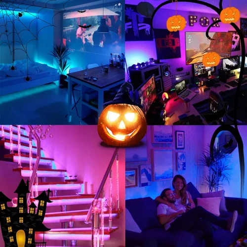 Miniatura 5 de Avatar Controls Luces LED Alexa de 9.8 pies compatibles con sincronización de música, tira de luces LED regulables que funcionan con Google