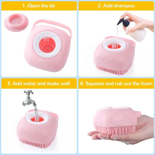 Miniatura 5 de Juego de 7 cepillos de aseo para perros y gatos, cepillo deslizante autolimpiante, cortaúñas y lima para mascotas, peine de pulgas, cepillo de baño