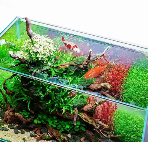 Miniatura 6 de Yardwe 2 piezas de cerámica flotante peces falsos peces Koi figuras animales ornamento para decoración de estanques de jardín de hadas