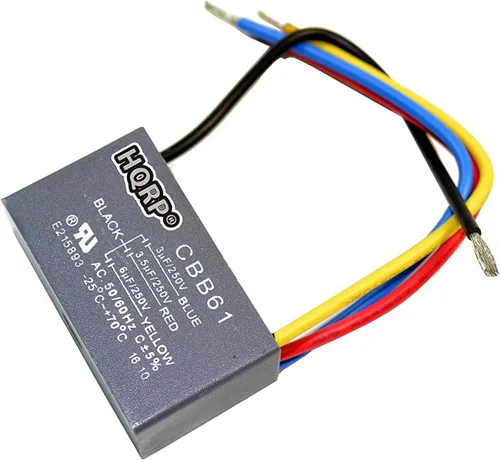 Miniatura 24 de HQRP Condensador compatible con ventilador de techo Hampton Bay 4.5uf+5uf+6uf 4-Wire CBB61