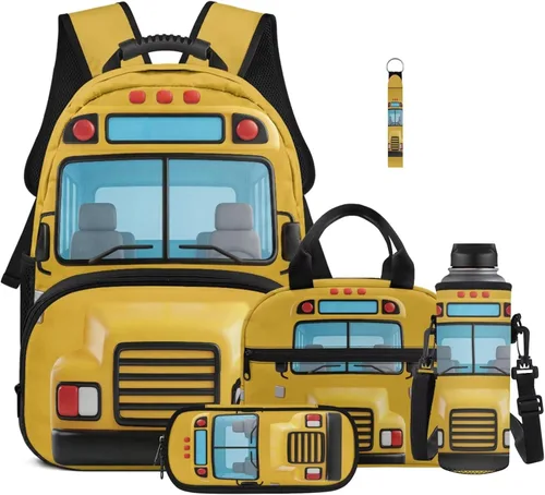 Miniatura 30 de Bulopur Eagle American Flag Print Kids Backpack Boys Elementary School 17 Inch Bookbag With Lunch Bag Water Bottle Holder Keychain Pencil Case 5