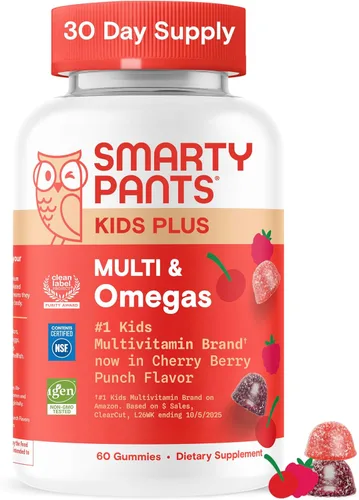 Miniatura 15 de SmartyPants Gomitas multivitamínicas para niños, fórmula mejorada: Omega 3 (DHA/EPA), vitaminas D3, C, B12, B6, vitamina A, K y zinc, sin gluten