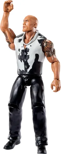 Miniatura 4 de Mattel WWE The Rock Figura de acción, Main Event Series #156, Superestrella coleccionable de 6 pulgadas con 14 puntos de articulación y aspecto