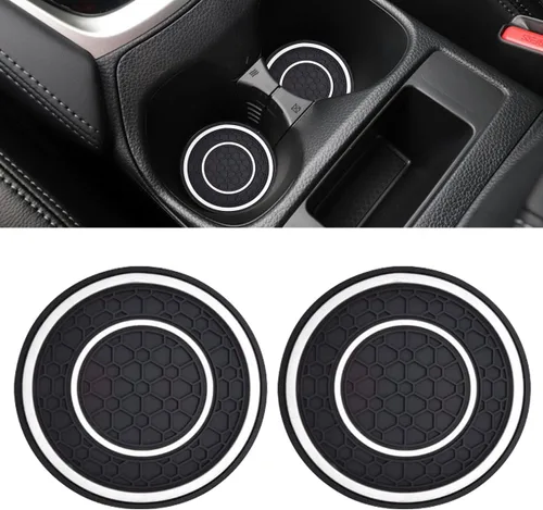 Miniatura 12 de 2 PCS Posavasos para Portavasos de Automóvil, 2.75 Pulgadas Alfombrillas Antideslizantes Antipolvo para Portavasos de Auto, Posavasos de Inserción
