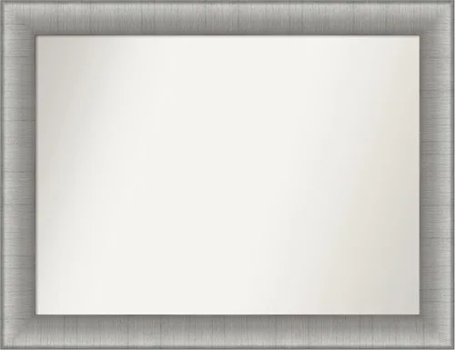 Miniatura 20 de Amanti Art Espejo de baño plateado para sobre fregadero, 28 x 47 pulgadas, espejo rectangular de plata imperial, marco de madera tradicional de gran
