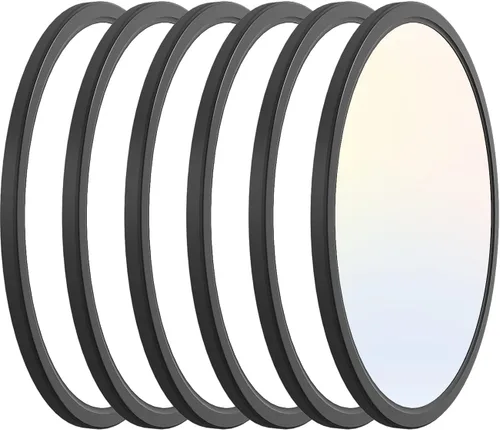 Miniatura 46 de Zemty Paquete de 8 lámparas de techo LED de montaje empotrado de 12 pulgadas, lámpara de techo súper delgada de 28 W 3200 lm, lámpara de techo Negro