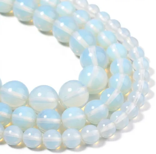 Miniatura 31 de 60 cuentas de turquesa de concha blanca, cuentas redondas sueltas de piedra natural de 0.236 pulgadas para hacer joyas, aretes, collares, Turquesa