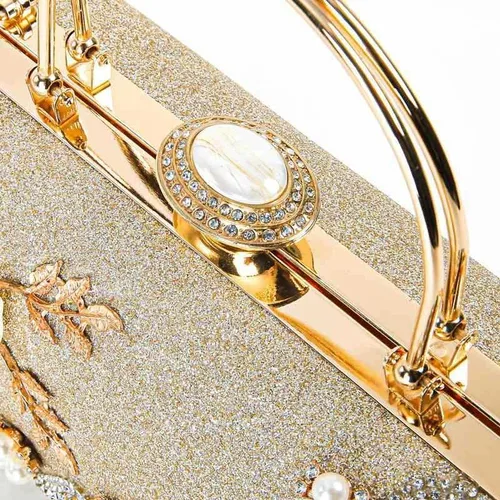 Miniatura 7 de Bolso de mano de noche brillante para mujer, con purpurina brillante y diamantes de imitación para boda, fiesta de graduación
