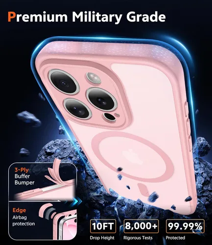 Miniatura 1063 de FNTCASE Funda para iPhone 13 Pro-Max: Fundas magnéticas transparentes compatibles con Magsafe Slim anti amarillamiento protección contra caídas