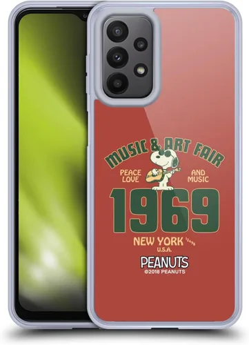 Miniatura 410 de Head Case Designs Funda de gel Woodstock 50th con licencia oficial de Peanuts Snoopy Guitar 1969 [protección de grado militar] compatible