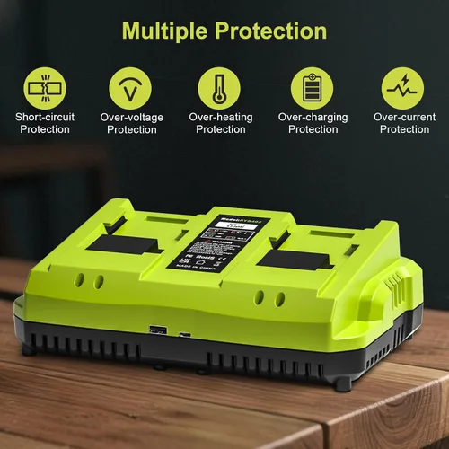 Miniatura 4 de Repuesto para cargador de batería Ryobi de 40 V, estación de carga rápida OP402 de doble puerto con USB y tipo C - Compatible con baterías OP4026