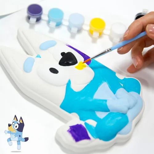 Miniatura 3 de Horizon Group USA Pinta tu propio kit de piedra de cerámica, artes y manualidades para niños, niños pequeños y adultos, Bluey