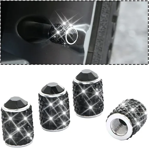 Miniatura 10 de zipelo Tapas de vástago de válvula con brillo, paquete de 4 unidades, con cristal de diamantes de imitación para neumático de coche, tapa de vástago