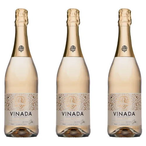 Miniatura 10 de VINADA - Chardonnay crujiente, oro espumoso, paquete variado rosado - Vino sin alcohol - 25.4 fl oz (3 botellas de vidrio)