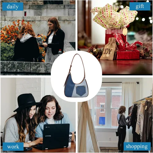 Miniatura 7 de Extolove Bolsa de mezclilla, monederos de mezclilla de moda para mujer, bolso de hombro de mezclilla Y2K