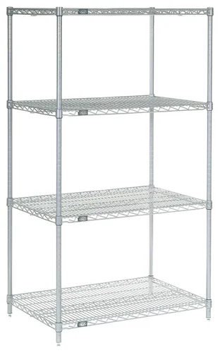 Miniatura 10 de Nexel 14" x 42" x 63", unidad de estantería de alambre ajustable de 4 niveles, estante de almacenamiento comercial con certificación NSF, acabado