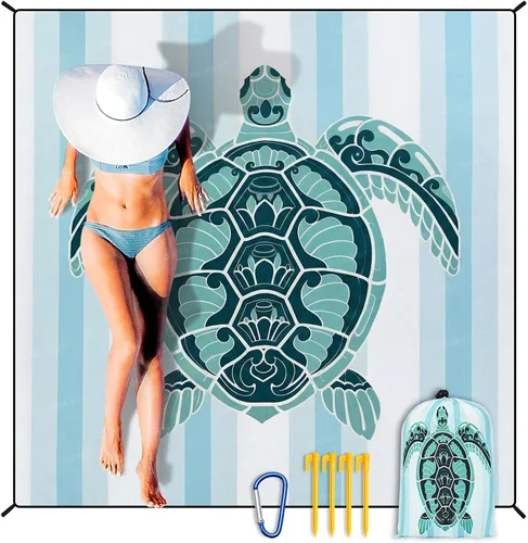 Miniatura 36 de WIWIGO Manta de playa a prueba de arena, extra grande, para adultos, impermeable, de secado rápido, libre de arena, hecha de poliéster de alta