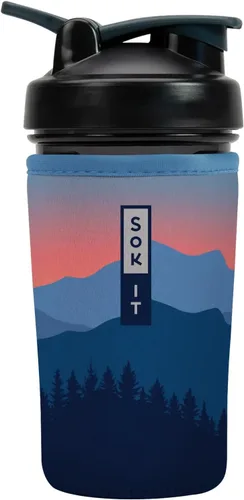 Miniatura 69 de Sok It BotlSok Botella Mezcladora de Proteínas con Funda Aislante de Neopreno (Floral Abstracto, Se Ajusta a Mezcladoras de 24oz)