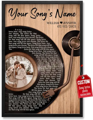 H-DEWALL Póster personalizado de letras de canciones, regalos para marido, foto inspiradora, arte de pared, decoración de casa, sala de estar,